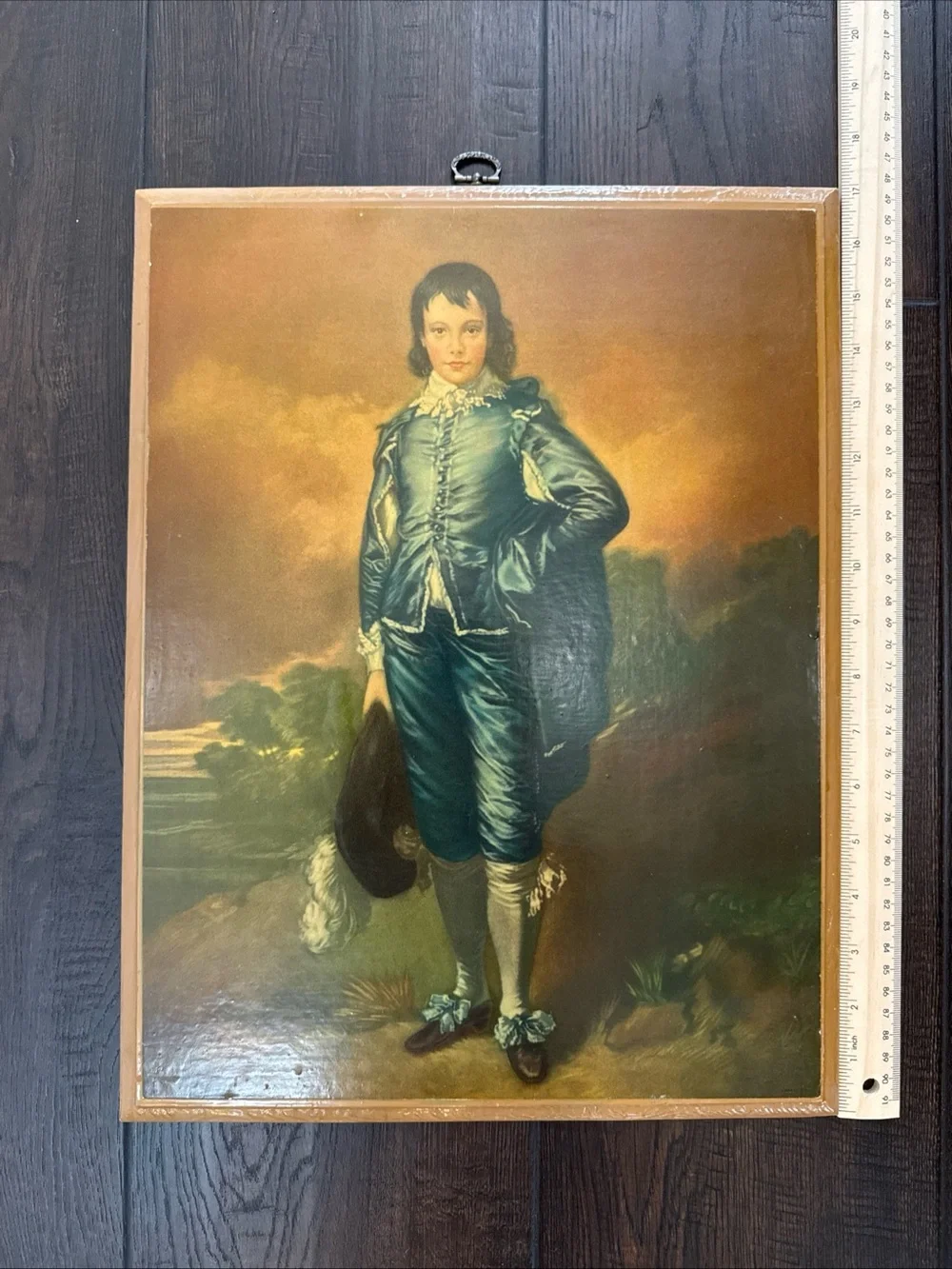 Vintage 2 Decopage On Wood W/hooks -Blue Boy (Gainsborough) & Pinkie (Lawrence)